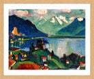 Hermann Max Pechstein Print, On Lake Geneva (1925) in a light oak frame