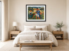 Hermann Max Pechstein Print, Outdoors (1920) displayed above a bed