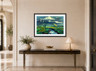 Hermann Max Pechstein Print, Passing thunderstorm (1941) displayed above a console table