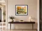 Hermann Max Pechstein Print, Pike in lakeside landscape (1936) displayed above a console table