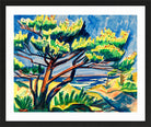 Hermann Max Pechstein Print, Pine tree in the dunes (1911) in a black frame
