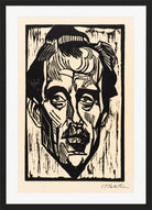 Hermann Max Pechstein Print, Portrait of Dr. Freundlich (1918) in a black frame