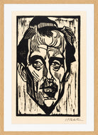 Hermann Max Pechstein Print, Portrait of Dr. Freundlich (1918) in a light oak frame