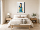 Hermann Max Pechstein Print, Portrait of Freda Wermel in Spanish Costume (1946) displayed above a bed