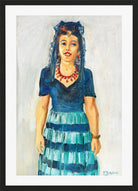 Hermann Max Pechstein Print, Portrait of Freda Wermel in Spanish Costume (1946) in a black frame