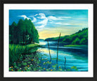 Hermann Max Pechstein Print, Quiet spot by the lake (Pomerania, Lake Koser) (1940) in a black frame