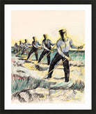 Hermann Max Pechstein Print, Reapers (1927) in a black frame
