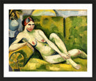 Hermann Max Pechstein Print, Reclining Nude (1913) in a black frame