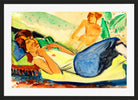 Hermann Max Pechstein Print, Resting Girl (1921) in a black frame