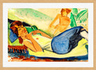 Hermann Max Pechstein Print, Resting Girl (1921) in a light oak frame