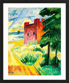 Hermann Max Pechstein Print, Rettungshaus in den Dünen (1920) in a black frame