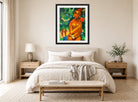 Hermann Max Pechstein Print, Ronmay (1917) displayed above a bed