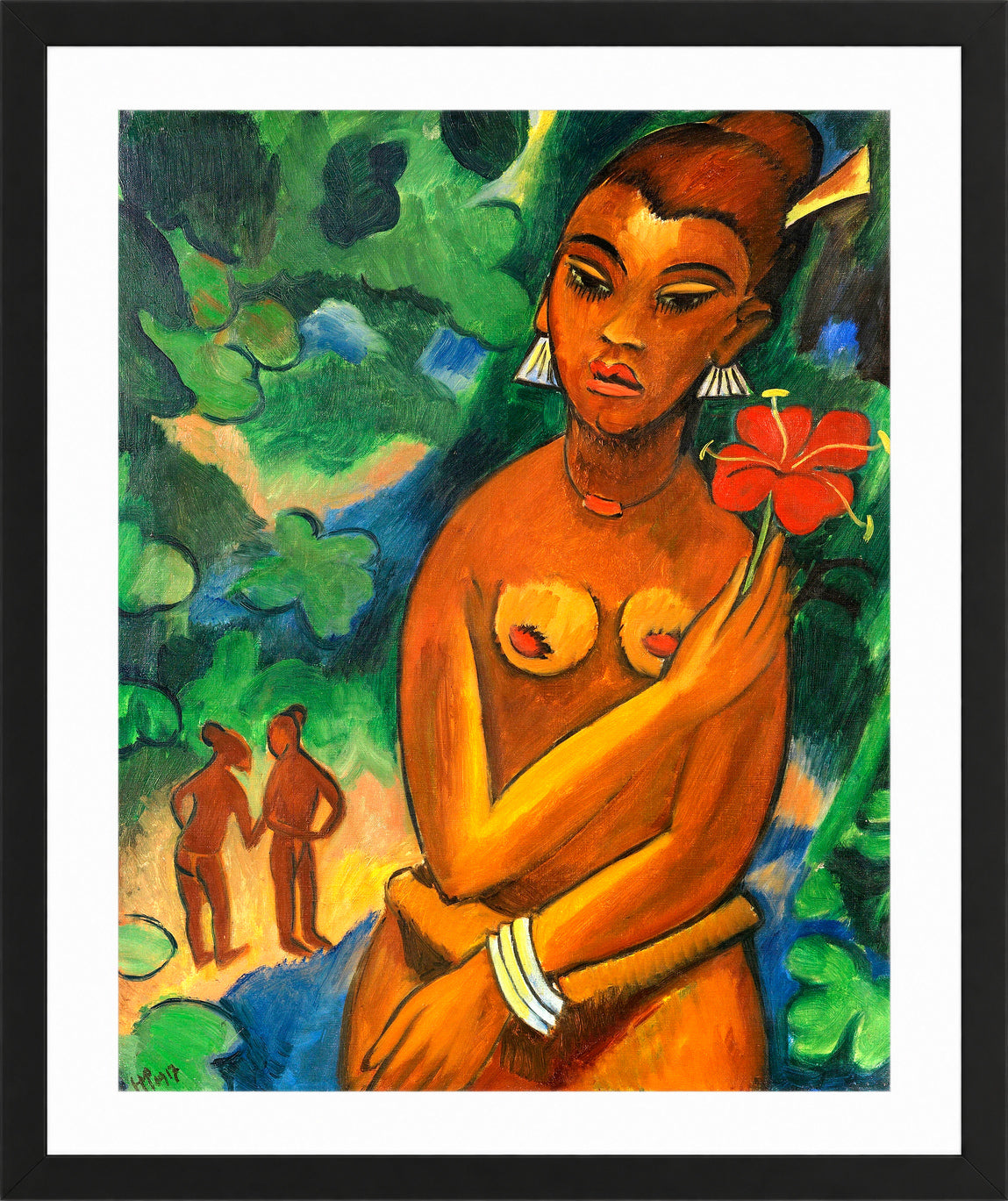 Hermann Max Pechstein Print, Ronmay (1917) in a black frame