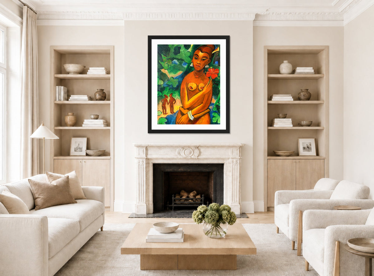 Hermann Max Pechstein Print, Ronmay (1917) displayed in a living room