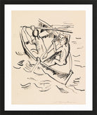 Hermann Max Pechstein Print, Rowers (1914) in a black frame