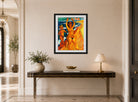 Hermann Max Pechstein Print, Schrei am Meer (1919) displayed above a console table