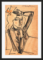 Hermann Max Pechstein Print, Sick Girl (1918) in a black frame