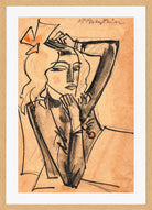 Hermann Max Pechstein Print, Sick Girl (1918) in a light oak frame