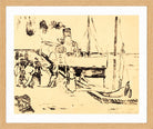 Hermann Max Pechstein Print, Small steamboat (1909) in a light oak frame