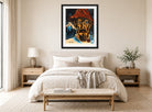 Hermann Max Pechstein Print, Smoking Swiss man (1923) displayed above a bed