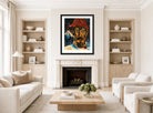 Hermann Max Pechstein Print, Smoking Swiss man (1923) displayed in a living room