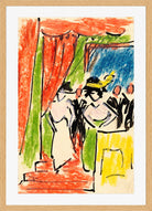 Hermann Max Pechstein Print, Soirée (1911) in a light oak frame