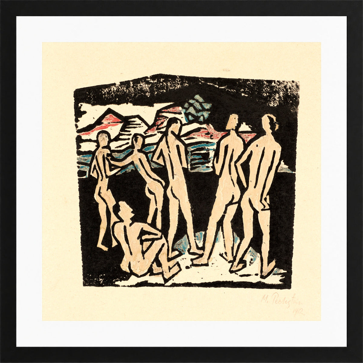 Hermann Max Pechstein Print, Sommer II (1912) in a black frame