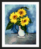 Hermann Max Pechstein Print, Sonnenblumen (1912) in a black frame