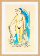 Hermann Max Pechstein Print, Standing female nude (nymph) (1930) in a light oak frame