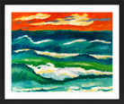 Hermann Max Pechstein Print, Stormy Sea in the Evening (1953) in a black frame