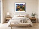 Hermann Max Pechstein Print, Summer morning (1919) displayed above a bed