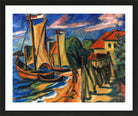 Hermann Max Pechstein Print, Summer morning (1919) in a black frame