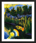 Hermann Max Pechstein Print, Sun in the Reeds (1921) in a black frame
