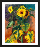 Hermann Max Pechstein Print, Sunflowers (1948) in a black frame