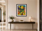 Hermann Max Pechstein Print, Sunflowers (1948) displayed above a console table