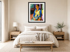 Hermann Max Pechstein Print, The Chinese Jacket (1918) displayed above a bed