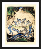 Hermann Max Pechstein Print, The Dance (Dancers and Bathers at the Forest Pond) (1912) in a black frame