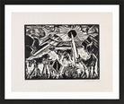 Hermann Max Pechstein Print, The Evening (1919) in a black frame