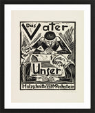 Hermann Max Pechstein Print, The Lord’s Prayer (Das Vater Unser) – Title Page (1921) in a black frame