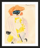 Hermann Max Pechstein Print, The Masked Woman (1910) in a black frame
