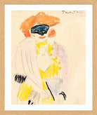 Hermann Max Pechstein Print, The Masked Woman (1910) in a light oak frame