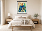 Hermann Max Pechstein Print, The Smoker – Portrait of Alfred Hess, Erfurt (1919) displayed above a bed