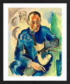 Hermann Max Pechstein Print, The Smoker – Portrait of Alfred Hess, Erfurt (1919) in a black frame