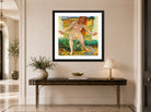 Hermann Max Pechstein Print, The Source (1906) displayed above a console table