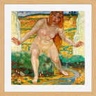 Hermann Max Pechstein Print, The Source (1906) in a light oak frame