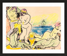 Hermann Max Pechstein Print, The Yellow Cloth (1909) in a black frame