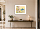 Hermann Max Pechstein Print, The Yellow Cloth (1909) displayed above a console table