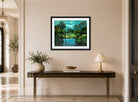 Hermann Max Pechstein Print, Trout pond in Gliesnitz (1944) displayed above a console table