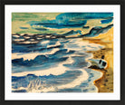Hermann Max Pechstein Print, Turbulent Sea (1923) in a black frame