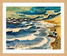 Hermann Max Pechstein Print, Turbulent Sea (1923) in a light oak frame